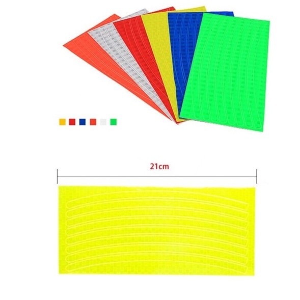 Световозвращающие наклейки на обод, 210х9.0 мм, комплект на 2 колеса, желтый