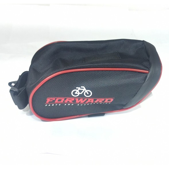 Велосипедная сумка Forward, 18х9х9 см, под седло, молния влагозащитная, водоотталкивающее ПВХ, стропа для крепления фонарика, нейлон 1680D