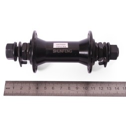 Втулка передняя Shunfeng SF-A241F 48отв., BMX, ALU, под U-br, на гайках, ось 14х100x140 мм, промподшипники, торг. уп.