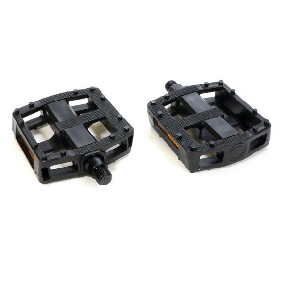 Педали велосипедные PD-642-9x16-BK, Classic, пластиковые, 100x95 мм, резьба 9/16&amp;quot;, с шипами, торг. уп.