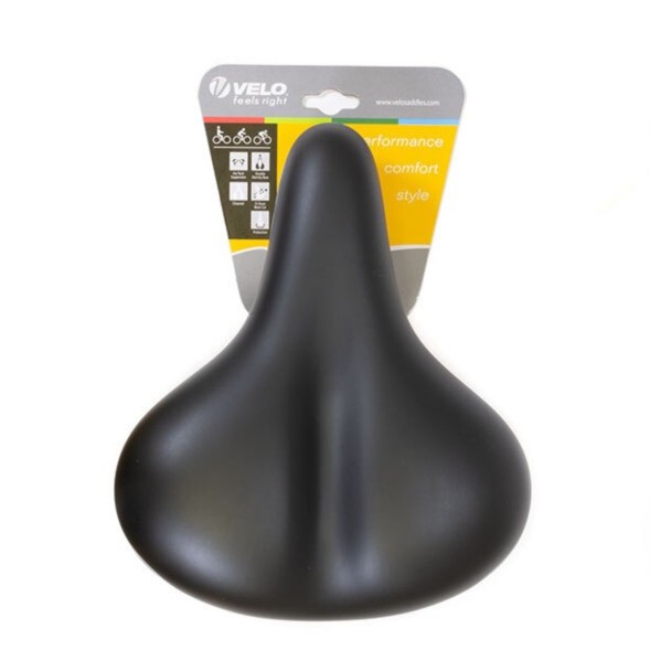 Седло велосипедное Velo SD-VL-6123-0-BK, 254x205 мм, Comfort, вакуумное, эластомерное, черное