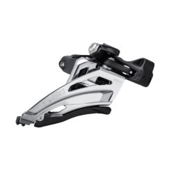 Переключатель Shimano Deore M5100, передний, 2x11 скор., верхняя тяга, размер звезды 36T, средний хомут 34.9 мм, угол 66-69°, Black-Silver, без упак.