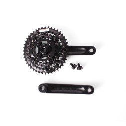 Система шатунов велосипедная Prowheel XTC-401, алюминий, 44/32/22T, 170 мм, ромб, с болтами, резьба 9/16&amp;quot;, Chainline: 50, съемные звезды BCD 104/64 мм, черный