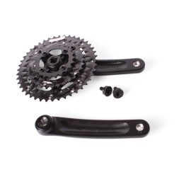 Система шатунов велосипедная Prowheel XTC-401, алюминий, 44/32/22T, 170 мм, ромб, с болтами, резьба 9/16&amp;quot;, Chainline: 50, съемные звезды BCD 104/64 мм, черный