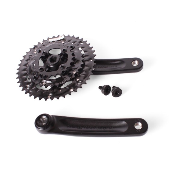 Система шатунов велосипедная Prowheel XTC-401, алюминий, 44/32/22T, 170 мм, ромб, с болтами, резьба 9/16&amp;quot;, Chainline: 50, съемные звезды BCD 104/64 мм, черный