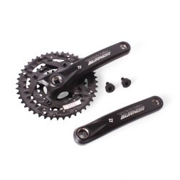 Система шатунов велосипедная Prowheel XTC-401, алюминий, 44/32/22T, 170 мм, ромб, с болтами, резьба 9/16&amp;quot;, Chainline: 50, съемные звезды BCD 104/64 мм, черный