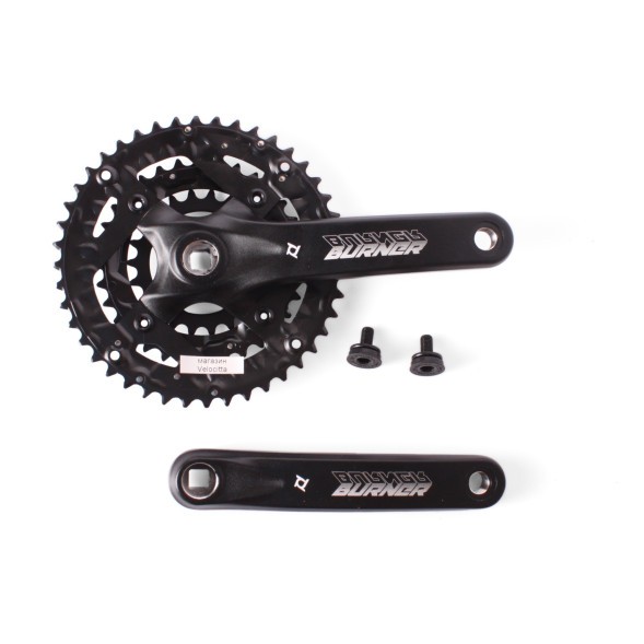 Система шатунов велосипедная Prowheel XTC-401, алюминий, 44/32/22T, 170 мм, ромб, с болтами, резьба 9/16&amp;quot;, Chainline: 50, съемные звезды BCD 104/64 мм, черный