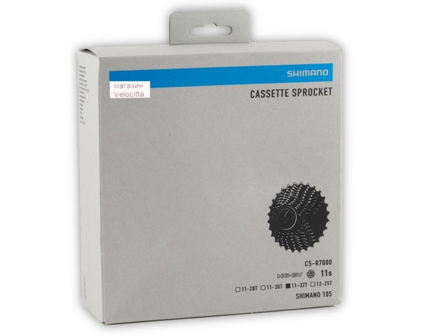 Кассета велосипедная Shimano 105 CS-R7000, 11 ск, 11-32 зубца, серебристая
