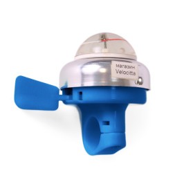 Звонок велосипедный "Компас", большой, AL/пл, синий