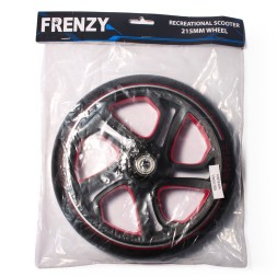 Колесо для самоката Frenzy Wheel, подшипник Abec 7,  215 мм, черный с красным