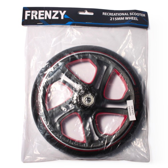 Колесо для самоката Frenzy Wheel, подшипник Abec 7,  215 мм, черный с красным