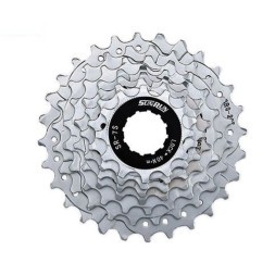 Кассета SunRun CS-SM718, 7 ск. зубья: 12-28T, Chrome-Plated, серебро