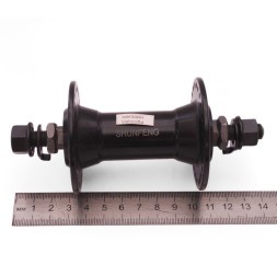 Веловтулка передняя Shunfeng SF-A209F 48отв., BMX, ось 3/8"х100x140 мм, алюминиевая, под U-br, на гайках, 48 отверстий, торг. уп.