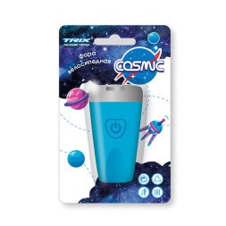 Фара Trix Cosmic LHTX378FCCS, детская, передняя, 1 супер яркий белый диод, линза, 3 режима, силикон, Blue