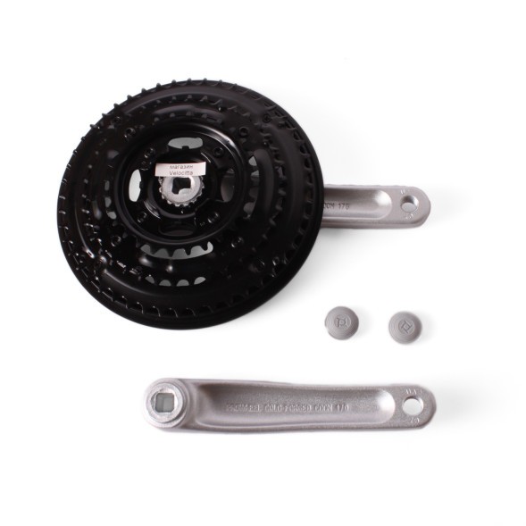 Система шатунов велосипедная Prowheel TY-CN99 Sand Silver, 48х38х28T, 170 мм, ромб, 9/16&amp;quot;, алюминий, черный/серый