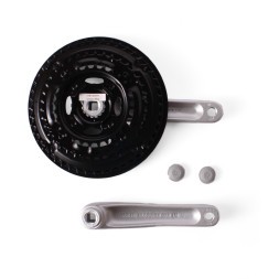 Система шатунов велосипедная Prowheel TY-CN99 Sand Silver, 48х38х28T, 170 мм, ромб, 9/16&amp;quot;, алюминий, черный/серый