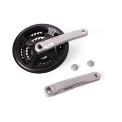 Система шатунов велосипедная Prowheel TY-CN99 Sand Silver, 48х38х28T, 170 мм, ромб, 9/16&amp;quot;, алюминий, черный/серый