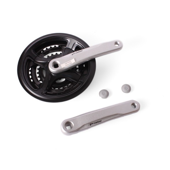 Система шатунов велосипедная Prowheel TY-CN99 Sand Silver, 48х38х28T, 170 мм, ромб, 9/16&amp;quot;, алюминий, черный/серый