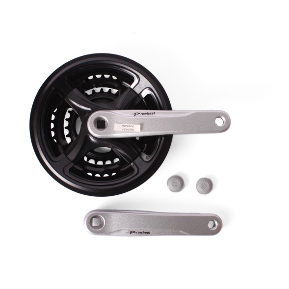 Система шатунов велосипедная Prowheel TY-CN99 Sand Silver, 48х38х28T, 170 мм, ромб, 9/16&amp;quot;, алюминий, черный/серый