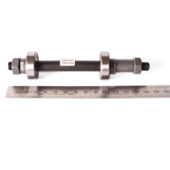 Ось велосипедная Shunfeng, задняя, 3/8&amp;quot;x145 мм, сталь, под эксцентрик, с промподшипником (6200)