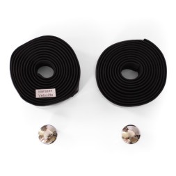 Обмотка для велоруля Graffiti, 30х2000 мм, полиуретан, эластичная, с торцевыми заглушками, черный