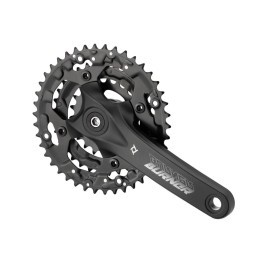 Система шатунов велосипедная Prowheel Burner-301-N, 170 мм, SQR, 9/16, 42x32x22T, алюминий, Chainline: 50, съемные звезды BCD 104/64 мм, черный