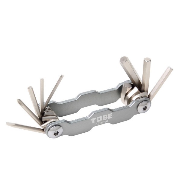 Мультитул велосипедный Tobe 2125, складной 8 предметов, шестигранники 2/2,5/3/4/5/6 мм, 2 отвертки, B996060