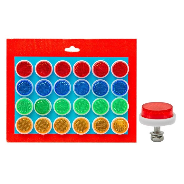 Катафоты велосипедные, набор, 24 шт., блистер