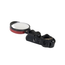 Зеркало заднего вида DX-2000UF, на грипсу, выпуклое, складное, регулируемое, с габаритным огнем, Ø 51 мм, пластик, торг. уп.