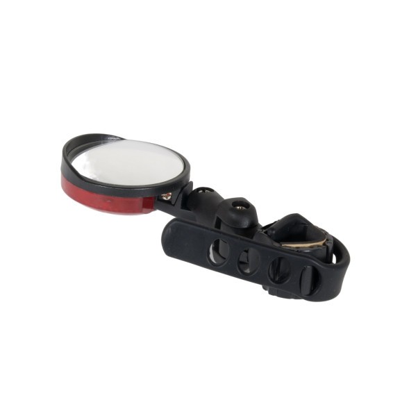 Зеркало заднего вида DX-2000UF, на грипсу, выпуклое, складное, регулируемое, с габаритным огнем, Ø 51 мм, пластик, торг. уп.