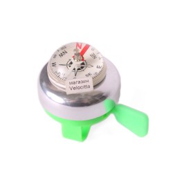 Звонок с компасом, AL/пл, большой, зеленый