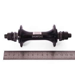 Втулка передняя Shunfeng SF-A230F black, ось 3/8"х100x140 мм, ALU, под V-brake, на гайках, 36 отверстий, с промподшипниками, б/уп.