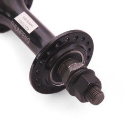 Втулка передняя Shunfeng SF-A230F black, ось 3/8"х100x140 мм, ALU, под V-brake, на гайках, 36 отверстий, с промподшипниками, б/уп.