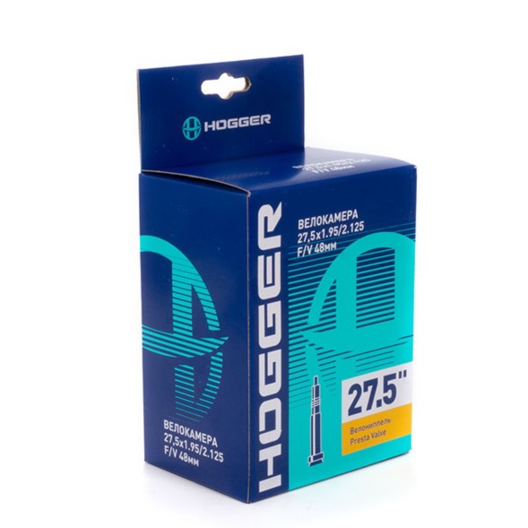 Камера велосипедная Hogger TBHG 27.5&amp;quot;x 1.95/2.125, FV-48 мм, Presta, с длинным ниппелем, инд. упак.