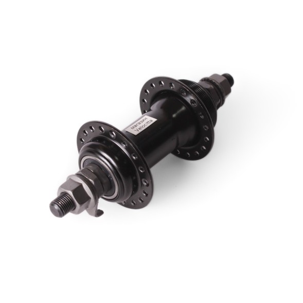 Велосипедная втулка, передняя, 140 мм, 36 отверстий, пром. подшипник, под накручивающийся тормоз, черный