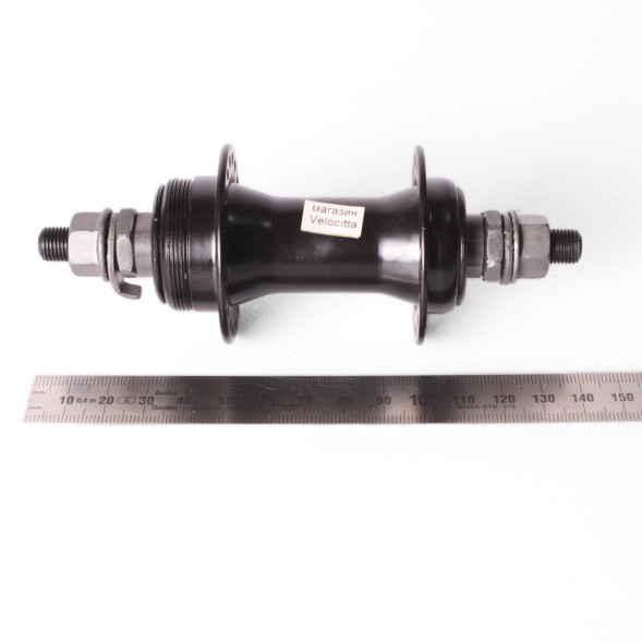 Велосипедная втулка, передняя, 140 мм, 36 отверстий, пром. подшипник, под накручивающийся тормоз, черный