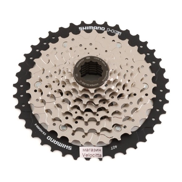 Кассета велосипедная Shimano Acera CS-HG400, 8 ск., 11-40T, черно-серебристая