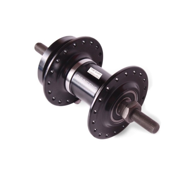 Втулка велосипедная Shunfeng, передняя, 145 мм, под диск (6 болтов), 36H, алюминий, промподшипник, черный