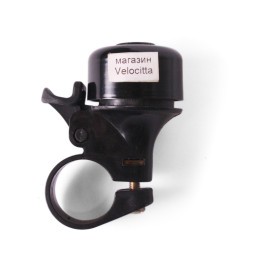 Звонок для велосипеда, ударный, металлический/пластик, черный