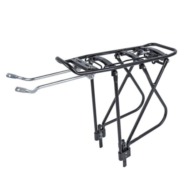 Велобагажник Meet QC-A42, задний,  24&amp;quot;-29&amp;quot;, алюминиевый, универсальный, регулируемый, с прижимной лапкой, дополнительные боковые дуги, черный