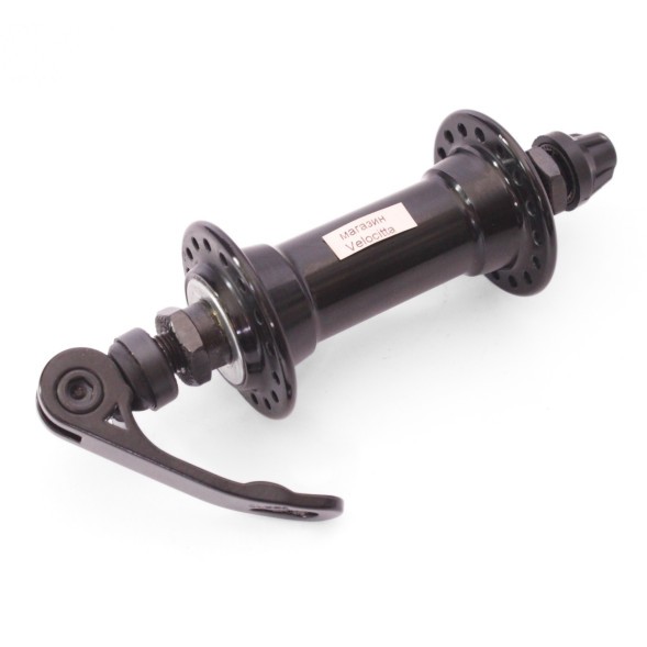 Втулка велосипедная Wang Zheng WZ-A201FQ black-32, передняя, ось 3/8&amp;quot;х100x108 мм, алюминий, под V-брейк, на эксцентрике, 32H, торг. уп.