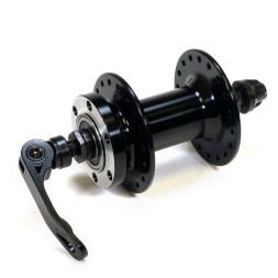 Веловтулка передняя Wang Zheng WZ-A208FBQ black-32, ось 3/8&amp;quot;х100x108 мм, под диск 6 болтов, на эксцентрике, 32H, промподшипники, алюминиевая, б/уп.