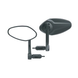 Зеркало заднего вида EasyDo RM-13E-ED-3404-1(left), в торец руля 15-20мм, выпуклое, противоударное, 140х65 мм, нейлон, Box