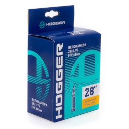 Велокамера Hogger TBHG 28"х 1.75/2.125 FV-48 мм, Presta, с длинным ниппелем, черная