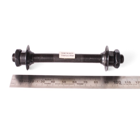 Ось передней втулки Shunfeng, 3/8&amp;quot;x108 мм, сталь, под эксцентрик, конуса с пыльниками