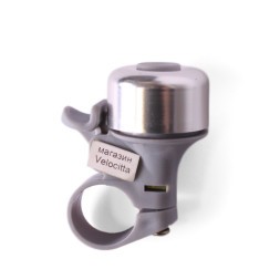 Звонок велосипедный, ударный, черно-серебристый