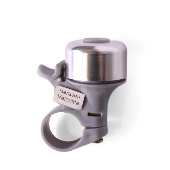 Звонок велосипедный, ударный, черно-серебристый