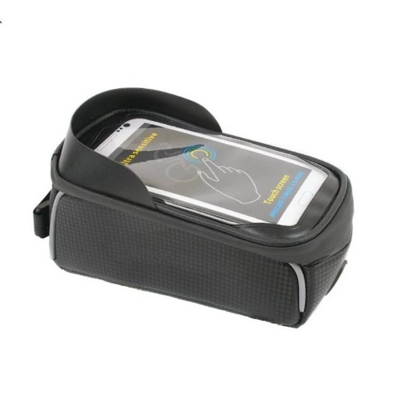 Велосумка Klonk 11611 , на раму, с отделением для смартфона, черный/серый