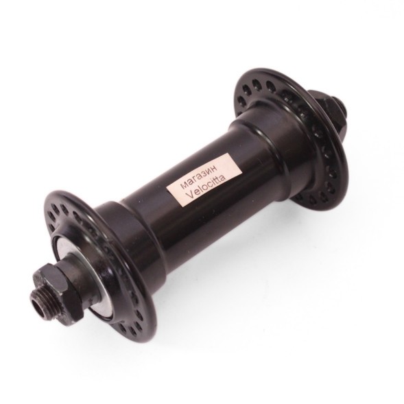 Втулка передняя Wang Zheng WZ-A201FQ black, алюминий, под V-br, с эксцентриком, 36 отверстий, ось 3/8&amp;quot;х100x108 мм, б/уп.