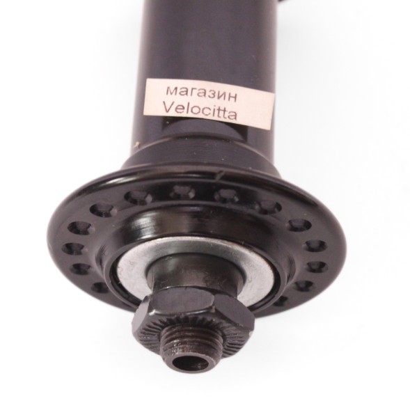 Втулка передняя Wang Zheng WZ-A201FQ black, алюминий, под V-br, с эксцентриком, 36 отверстий, ось 3/8&amp;quot;х100x108 мм, б/уп.